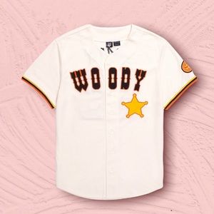 Disney White and Orange Woody Jersey Top